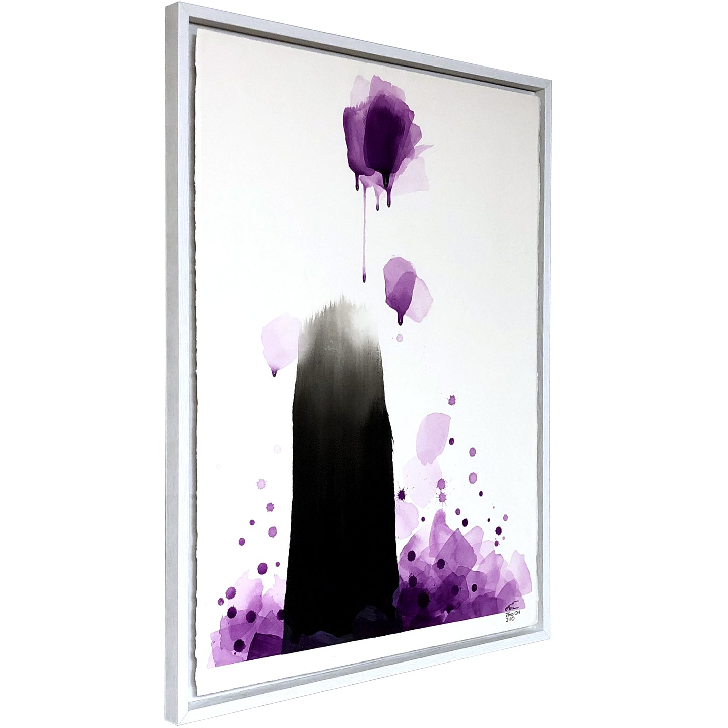Purple and Black Floral Abstract Art JA022